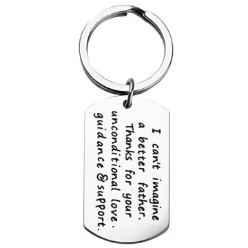 SANNYRA Keychain for Dad Gifts Engraved to Show Love