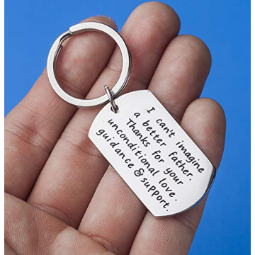 SANNYRA Keychain for Dad Gifts Engraved to Show Love