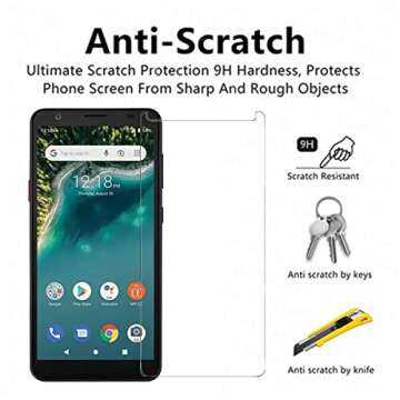 VIESUP for ZTE Avid 589 Tempered Glass Screen Protector, [2Pack] 9 Hardness HD Easy Installation No-Bubble Anti-Scratch Screen Tempered Glss Film for Consumer Cellular ZTE Avid 589