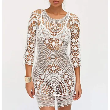 Stylish Jeasona Crochet Lace Bikini Cover Up for Summer