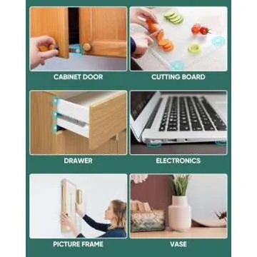 ONUEMP 304pcs Cabinet Door Bumpers Clear, Adhesive Rubber Feet Silicone, Sound Dampening Door Slam Stopper Non Slip Furniture Pads Wall Protector for Cutting Board, Door, Drawers, Glass Cabinet