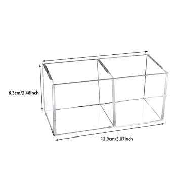 dedoot Acrylic Drawer Organizer, Clear 2 Compartment 2 Section Makeup Organizer Transparent Plastic ...