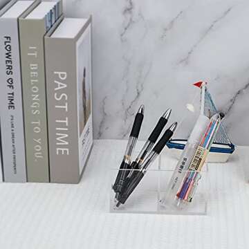 dedoot Acrylic Drawer Organizer, Clear 2 Compartment 2 Section Makeup Organizer Transparent Plastic Makeup Brush Holder Makeup Jewelry Accessories Storage Acrylic Square Cube Box,5x2.5x2.3 Inch