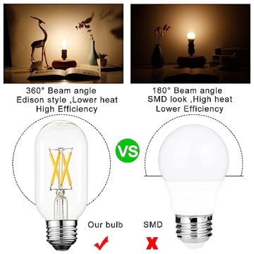 LiteHistory E26 Edison LED Bulbs - Dimmable & Energy-Efficient