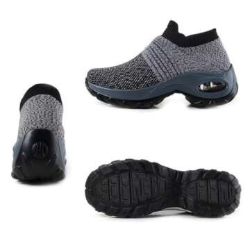 Cenim Walking Shoes for Women Sock Sneakers Air Cushion Athletic Shoes Breathable Mesh Casual Work Nursing Shoes