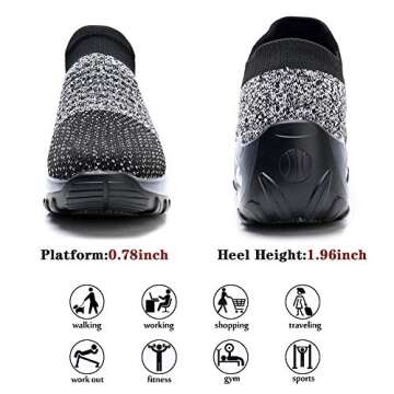 Cenim Walking Shoes for Women Sock Sneakers Air Cushion Athletic Shoes Breathable Mesh Casual Work Nursing Shoes