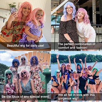 Grass Green Wavy Bob Wig for Cosplay Halloween Comfort