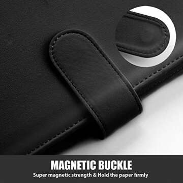 Sooez A6 binders, Budget Binder, 6 Ring Binder, Notebook Binder, Planner Binder with Magnetic Buckle Closure, A6 Leather Binder for Women, Savings Binder, Budget Books, Refillable Notebook,7.48"x5.2"