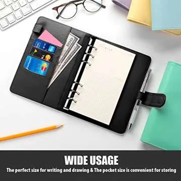 Sooez A6 binders, Budget Binder, 6 Ring Binder, Notebook Binder, Planner Binder with Magnetic Buckle Closure, A6 Leather Binder for Women, Savings Binder, Budget Books, Refillable Notebook,7.48"x5.2"