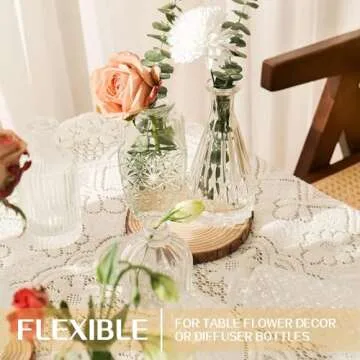 Anquephd Glass Bud Vase Set of 32PCS Wedding Centerpieces for Tables,Mini Clear Bud Vases for Flowers,Small Flower Vases Suitable for Birthday Party,Anniversary,Wedding,Baby Shower (Clear, 32PCS)