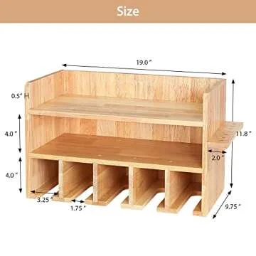 Mayyol Power Tool Storage Organizer, Drill Holder Wall Mount Drill Charging Station Garage Tool Cabinet, Hanging Screwdriver Rack Organization for Home, Workshop, Workbench - Natural