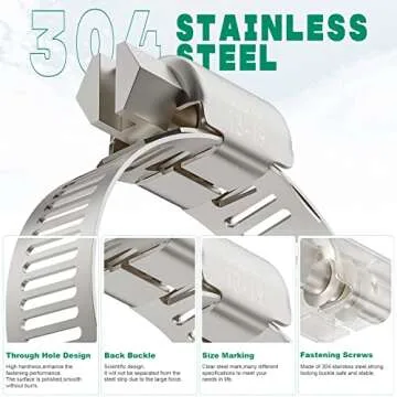 Buy OURU 40PCS Adjustable Stainless Steel Hose Clamps