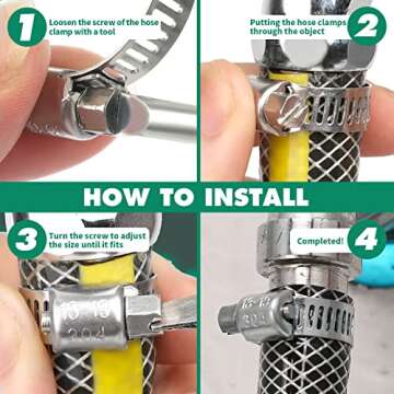 Buy OURU 40PCS Adjustable Stainless Steel Hose Clamps