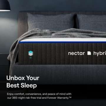 Nectar Hybrid King Mattress 12 Inch - Medium Firm Gel Memory Foam - Steel Springs - Cooling Technology - 365-Night Trial - Forever Warranty