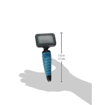 Master Grooming Tools Ergonomic Slicker Brushes — Molded Brushes for Grooming Dogs - Extra Small, 2¾" x 2", Teal/Black