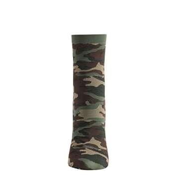 MeMoi Women's You Can't See Me Camouflage Print Anklet Sock Green 9-11