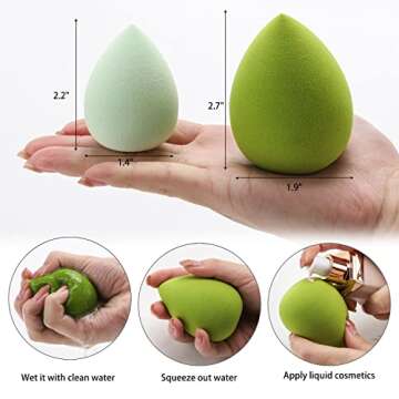 BTYMS 10 Pieces Makeup Sponge Blenders Beauty Sponges Egg Shaped Blending Sponge Foundation Applicat...