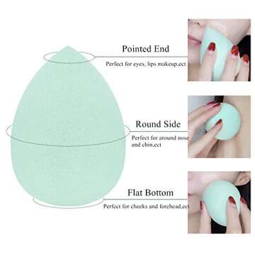 BTYMS 10 Pieces Makeup Sponge Blenders Beauty Sponges Egg Shaped Blending Sponge Foundation Applicator Cosmetic Sponges