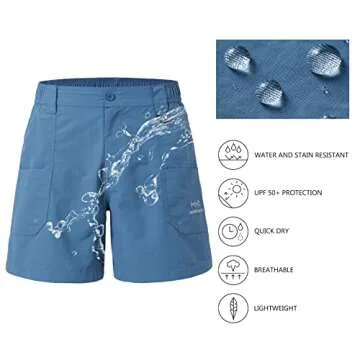 BASSDASH Men's 6" Fishing Shorts UPF 50+ Water Resistant Quick Dry Hiking Cargo Shorts with Multi Pocket