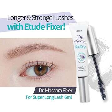 ETUDE Dr. Mascara Fixer For Super Long Lash #02 (Natural Extension) | | Long-Lasting Smudge-Proof Mascara Fixer with Lengthening Effect | Korean Makeup