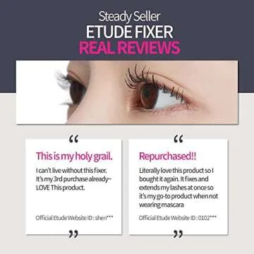 ETUDE Dr. Mascara Fixer For Super Long Lash #02 (Natural Extension) | | Long-Lasting Smudge-Proof Mascara Fixer with Lengthening Effect | Korean Makeup
