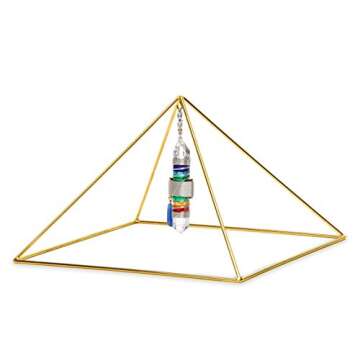 Finest Quality 51 Degree 9" 24k Gold-Plated Copper Meditation Pyramid for Healing