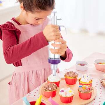 JAYVAR Dessert Decorating Syringe Set, Icing Dispenser Tool, Dessert Decorator Pro with 7 Icing Nozzles for Pushes Icing to Decorate Baked, Cake Decorating Gun for Frosting Cream to Make Cupcakes