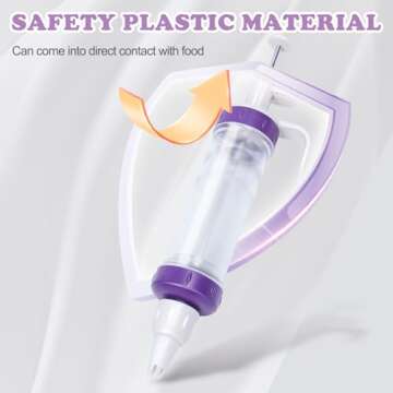 JAYVAR Dessert Decorating Syringe Set, Icing Dispenser Tool, Dessert Decorator Pro with 7 Icing Nozzles for Pushes Icing to Decorate Baked, Cake Decorating Gun for Frosting Cream to Make Cupcakes