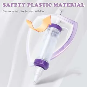 JAYVAR Dessert Decorating Syringe Set, Icing Dispenser Tool, Dessert Decorator Pro with 7 Icing Nozzles for Pushes Icing to Decorate Baked, Cake Decorating Gun for Frosting Cream to Make Cupcakes