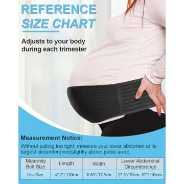 SNUSIM Belly Bands for Pregnant Women Maternity Support Belt Pregnancy Belly Support Band - Pregnancy Must Haves Pelvic Support Bands Belly Band - Relieve Abdomen, Waist, Back, Pelvic & Hip Pain
