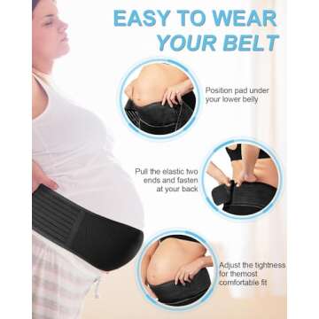 SNUSIM Belly Bands for Pregnant Women Maternity Support Belt Pregnancy Belly Support Band - Pregnancy Must Haves Pelvic Support Bands Belly Band - Relieve Abdomen, Waist, Back, Pelvic & Hip Pain
