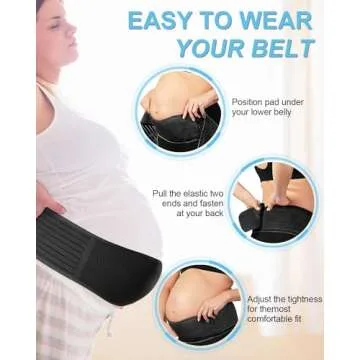 SNUSIM Belly Bands for Pregnant Women Maternity Support Belt Pregnancy Belly Support Band - Pregnancy Must Haves Pelvic Support Bands Belly Band - Relieve Abdomen, Waist, Back, Pelvic & Hip Pain