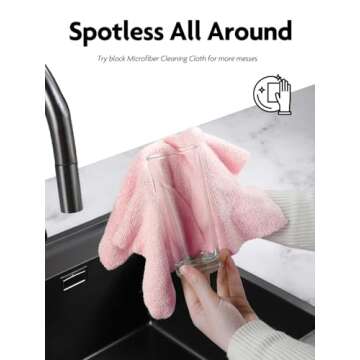 Fantasticlean Microfiber Cleaning Cloth Roll -60 Pack, Tear Away Microfiber Towels, 12" x 12", Reusable, Washable, Scratch Free, Ultra Absorbent Dish Rags for Car, Home, Garage or Shop (Pink & Grey)