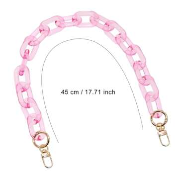 Mini Skater 1pcs Acrylic Hand Bag Chain 17inch Plastic Clear Strap with Buckles Handle Replacement B...