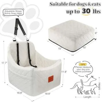 INDYBUD Dog Car Seat for Small Medium Dogs,Detachable Washable Dog Booster Car Seat Up to 35lbs,Pet ...