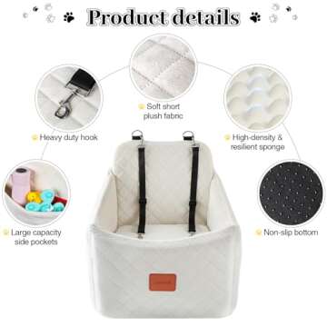 INDYBUD Dog Car Seat - Safe & Comfortable Booster Seat