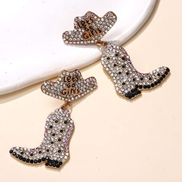 Sparkly Rhinestone Cowgirl Earrings for Stylish Outings