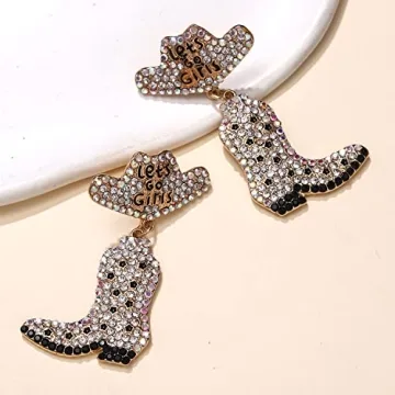 Sparkly Rhinestone Cowgirl Earrings for Stylish Outings