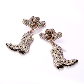 Sparkly Rhinestone Cowgirl Earrings for Stylish Outings