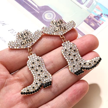 Sparkly Rhinestone Cowgirl Earrings for Stylish Outings