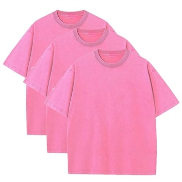3 Pcs Men's Oversized Heavy Cotton Summer T-Shirts Vintage Tee Loose Fit Short Sleeve Casual Tshirts...
