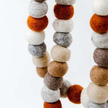 Peachy Party Easter Felt Ball Garland | 9 Ft Pink Pom Pom Garland | Rustic Spring Garland for Mantle...