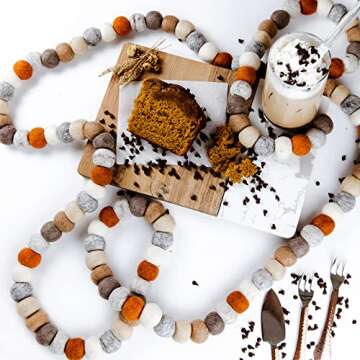 Peachy Party Easter Felt Ball Garland | 9 Ft Pink Pom Pom Garland | Rustic Spring Garland for Mantle, Wall, Table Centerpiece | 100% Wool Felt Garland for Easter, Birthday, Christmas Decor | Rustic