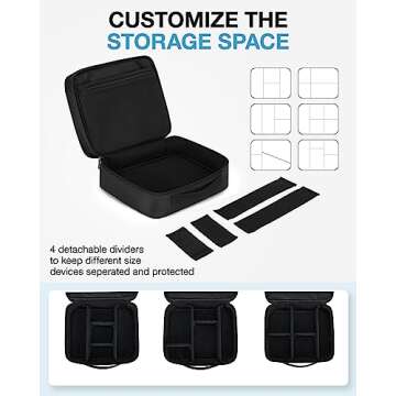 BAGSMART Electronics Travel Organizer Double Layer Charger Organizer Bag Large Tech Organizer Pouch Portable Electronics Accessories Case Cord Storage Bag with Handle for Tablet, Earphone, Grey