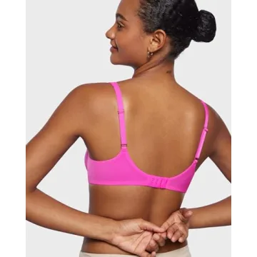 INLYRIC Women's Mesh Balconette Bra Sexy Demi Supportive Comfortable Seamless Underwire Unlined Sheer Bras Bright Pink - Sheer 34B