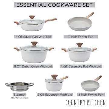 Country Kitchen Non-Stick Cookware Set for Everyday Cooking