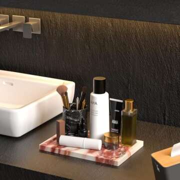 CANDECES Luxurious Marble Vanity Tray for Stylish Decor