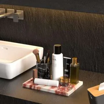 CANDECES Luxurious Marble Vanity Tray for Stylish Decor