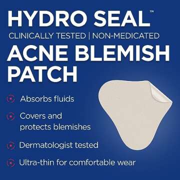 Band-Aid Brand Hydro Seal Acne Patches for Face, Non-Medicated Acne Blemish Patch Absorbs Fluids & P...