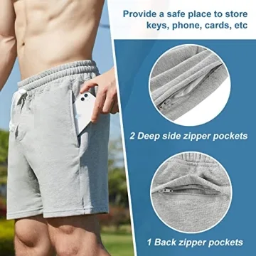 NIMENJOJA Mens Gym Shorts Comfortable with Pockets